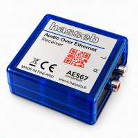 Audio over Ethernet receiver, AES67 compatible, Power over Ethernet